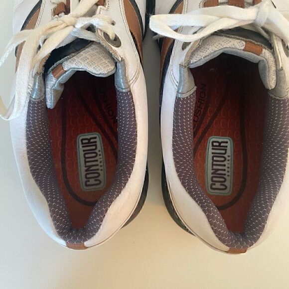 FootJoy Contour Mens Golf Shoes FJ White Brown Leather Size 10.5 Athletic - Picture 7 of 11